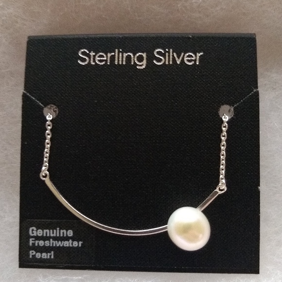 Sterling Silver Freshwater Pearl Necklace - Picture 2 of 3